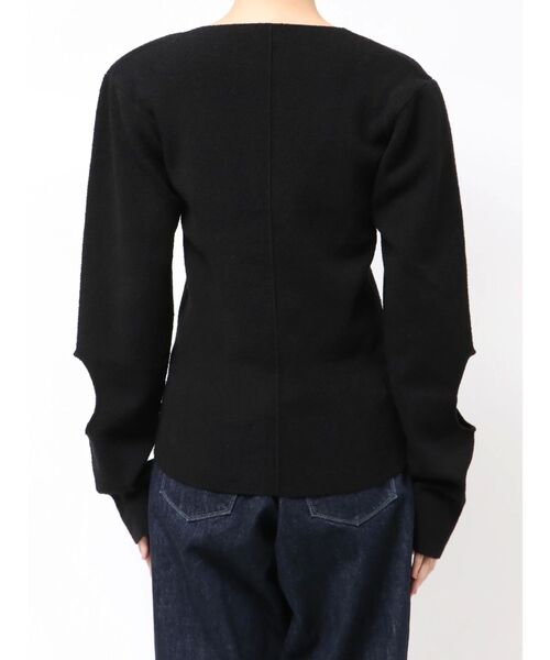 Htage(テージ)の「【Htage】パワーショルダーサークルデザインニット(ニット/セーター・レディース・チャコールグレー/ブラック・FREE)」の21枚目の写真