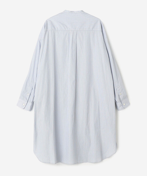 Bshop（ビショップ）の「Gymphlex | バンドカラーシャツワンピース STRIPE WOMEN（ワンピース・レディース・ブルー系その他・12）」の3枚目の写真