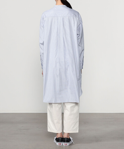 Bshop（ビショップ）の「Gymphlex | バンドカラーシャツワンピース STRIPE WOMEN（ワンピース・レディース・ブルー系その他・12）」の13枚目の写真