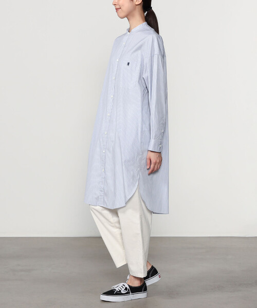 Bshop（ビショップ）の「Gymphlex | バンドカラーシャツワンピース STRIPE WOMEN（ワンピース・レディース・ブルー系その他・12）」の16枚目の写真