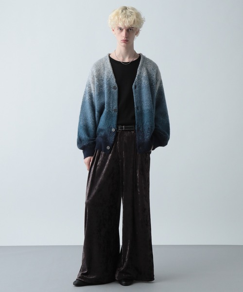 HARE（ハレ）の「グラデモヘアニットカーディガン(HARE)（カーディガン/ボレロ・メンズ・ブルー/レッド/ブラック/ライトグリーン・FREE）」の20枚目の写真