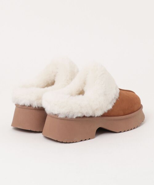 JELLY BEANS（ジェリービーンズ）の「厚底ムートンクロッグサボミュールシューズ(210-56379)JELLY BEANS(ジェリービーンズ)（ブーツ・レディース・ダークブラウン/キャメル/ベージュ・S/M/L/LL）」の8枚目の写真