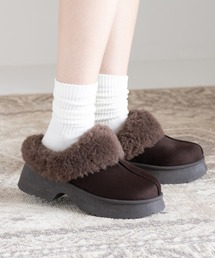 厚底ムートンクロッグサボミュールシューズ(210-56379)JELLY BEANS(ジェリービーンズ)