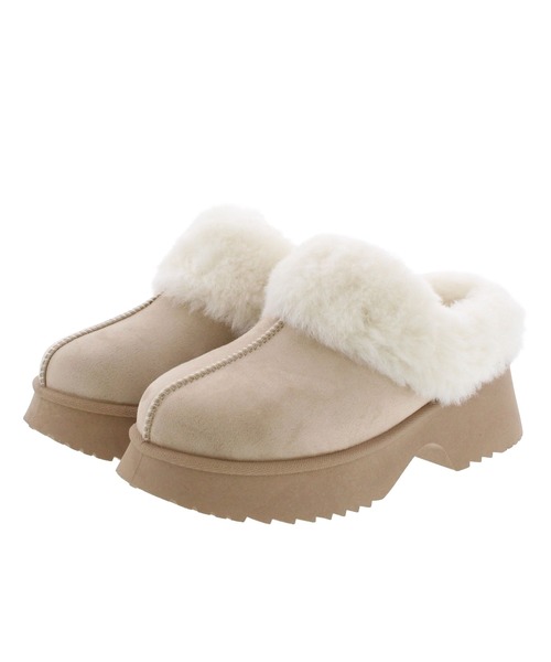 JELLY BEANS（ジェリービーンズ）の「厚底ムートンクロッグサボミュールシューズ(210-56379)JELLY BEANS(ジェリービーンズ)（ブーツ・レディース・ダークブラウン/キャメル/ベージュ・S/M/L/LL）」の11枚目の写真