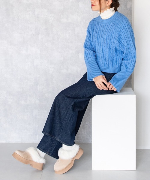 JELLY BEANS（ジェリービーンズ）の「厚底ムートンクロッグサボミュールシューズ(210-56379)JELLY BEANS(ジェリービーンズ)（ブーツ・レディース・ダークブラウン/キャメル/ベージュ・S/M/L/LL）」の19枚目の写真