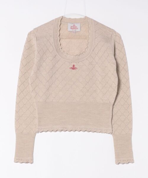 ﾀﾞｲﾔﾊﾟﾀｰﾝｽﾃｯﾁﾗｳﾝﾄﾞｶﾗｰﾌﾟﾙｵｰﾊﾞｰ（ニット/セーター）｜Vivienne