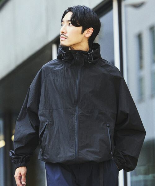 FREAK'S STORE（フリークスストア）の「限定展開 ALL WEATHER ACTIVE WEAR/オールウェザーアクティブウェア チタン加工 ナイロンフーディー ジャケット（ナイロンジャケット・メンズ・ブラック/グレー・SMALL/MEDIUM/LARGE）」の13枚目の写真