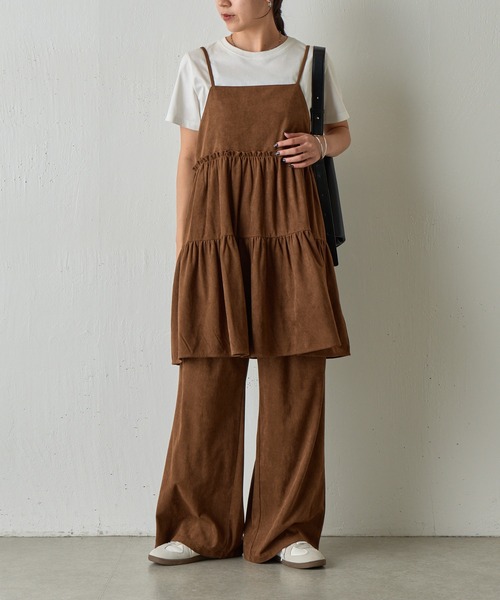 COLONY 2139(コロニートゥーワンスリーナイン)の「フェイクスエードティアードミニキャミワンピース(ワンピース・レディース・ブラウン/キャメル・FREE)」の14枚目の写真