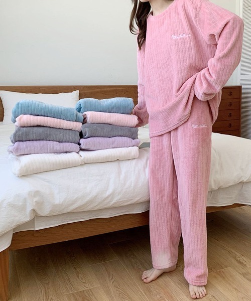 セール】部屋着パジャマ ルームウェア レディース もこもこ ボア 上下