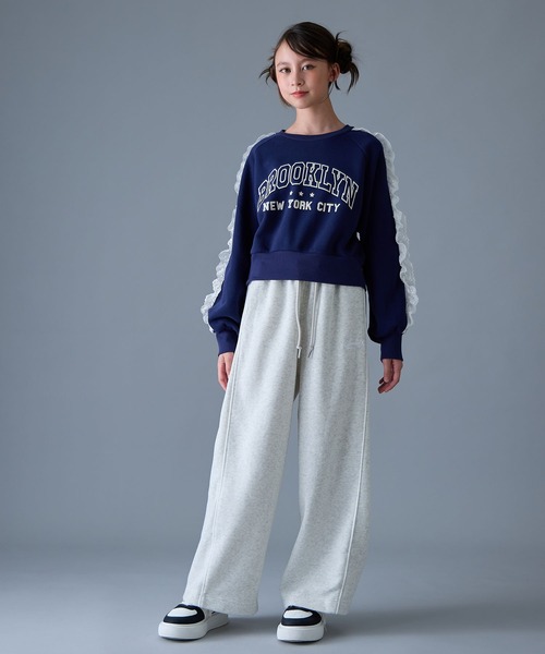 セール】脇タックフレア裏起毛スウェットパンツ（スウェットパンツ