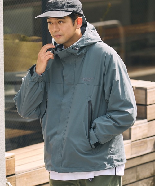 機能尼龍抽繩登山連帽外套 / 防潑水・彈性