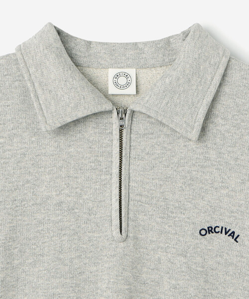 ORCIVAL(オーシバル)の「ORCIVAL | コットン裏毛 ハーフジッププルオーバー MEN(スウェット・メンズ・グレー/ダークネイビー・4/5)」の6枚目の写真