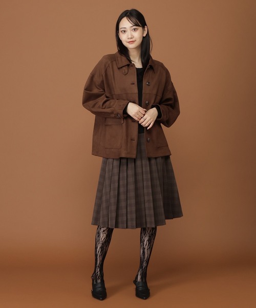 3.3 Field Trip （3.3フィールドトリップ）の「【襟2WAY】3.3 Field Trip／スエードオーバージャケット（ブルゾン・レディース・ブラウン/キャメル・FREE）」の15枚目の写真