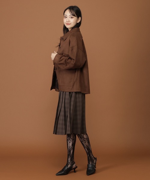 3.3 Field Trip （3.3フィールドトリップ）の「【襟2WAY】3.3 Field Trip／スエードオーバージャケット（ブルゾン・レディース・ブラウン/キャメル・FREE）」の10枚目の写真