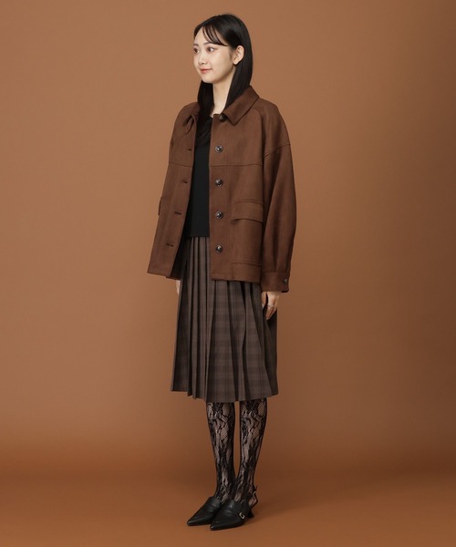 3.3 Field Trip （3.3フィールドトリップ）の「【襟2WAY】3.3 Field Trip／スエードオーバージャケット（ブルゾン・レディース・ブラウン/キャメル・FREE）」の13枚目の写真