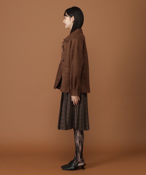 3.3 Field Trip （3.3フィールドトリップ）の「【襟2WAY】3.3 Field Trip／スエードオーバージャケット（ブルゾン・レディース・ブラウン/キャメル・FREE）」の5枚目の写真