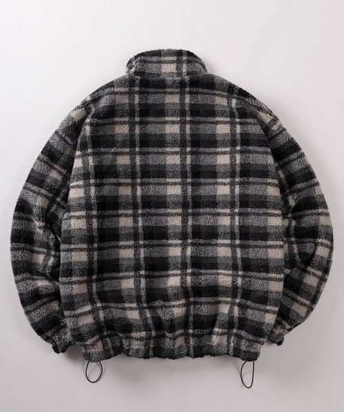 SlashDate（スラッシュデイト）の「【82】【MATEY】2WAY リバーシブル ナイロン ボアブルゾン／ワンポイント刺繍 ／ドローコード／ユニセックス（ブルゾン・メンズ・ブラック/ホワイト・M/L）」の5枚目の写真