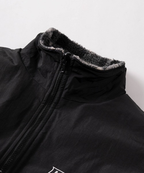 SlashDate（スラッシュデイト）の「【82】【MATEY】2WAY リバーシブル ナイロン ボアブルゾン／ワンポイント刺繍 ／ドローコード／ユニセックス（ブルゾン・メンズ・ブラック/ホワイト・M/L）」の11枚目の写真