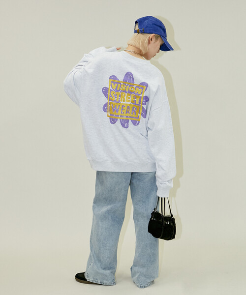 PUBLUX（パブリュクス）の「VISION STREET WEAR/ヴィジョンストリートウェアー 別注 DAISY FLOWER SWEAT(限定展開)（スウェット・メンズ・ライトグレー/グリーン/ブラック・MEDIUM/LARGE/X-LARGE）」の20枚目の写真
