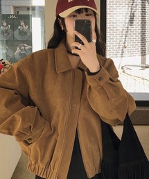 VIBGYOR（ヴィブジョー）の「スウェードZIPブルゾン/韓国 25AW トレンド(CZ)（その他アウター）」