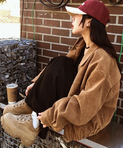 VIBGYOR（ヴィブジョー）の「スウェードZIPブルゾン/韓国 25AW トレンド(CZ)（その他アウター・レディース・ブラウン/ベージュ・FREE）」の5枚目の写真