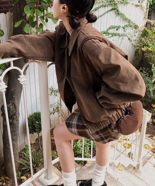 VIBGYOR（ヴィブジョー）の「スウェードZIPブルゾン/韓国 25AW トレンド(CZ)（その他アウター・レディース・ブラウン/ベージュ・FREE）」の8枚目の写真