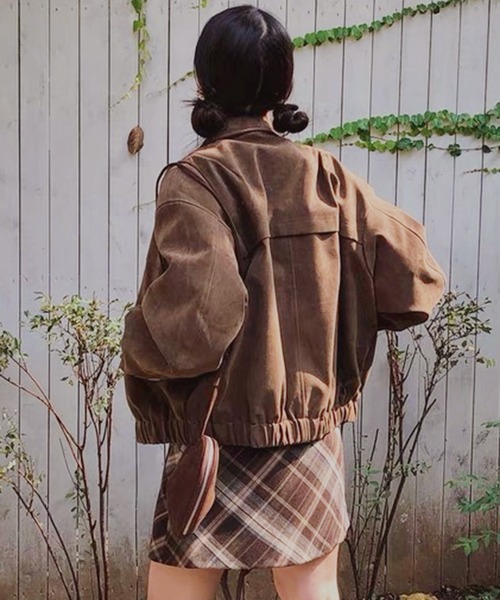 VIBGYOR（ヴィブジョー）の「スウェードZIPブルゾン/韓国 25AW トレンド(CZ)（その他アウター・レディース・ブラウン/ベージュ・FREE）」の10枚目の写真