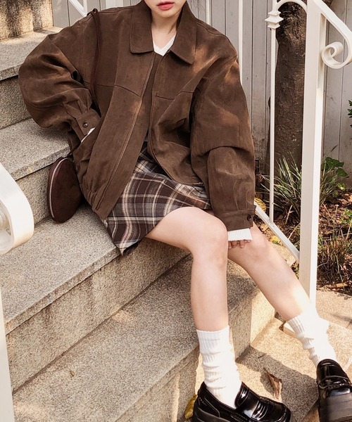 VIBGYOR（ヴィブジョー）の「スウェードZIPブルゾン/韓国 25AW トレンド(CZ)（その他アウター・レディース・ブラウン/ベージュ・FREE）」の11枚目の写真