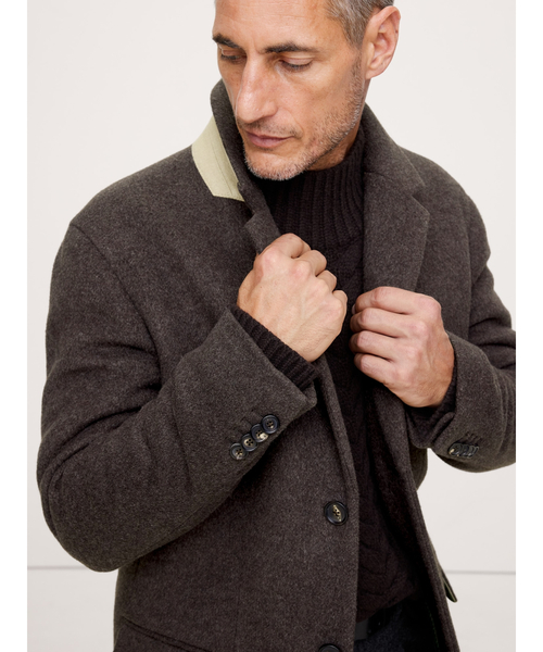 バナナ・リパブリック ヘリンボーン イタリアンメルトン トップコート Banana Republic（バナナリパブリック）の「ヘリンボーン