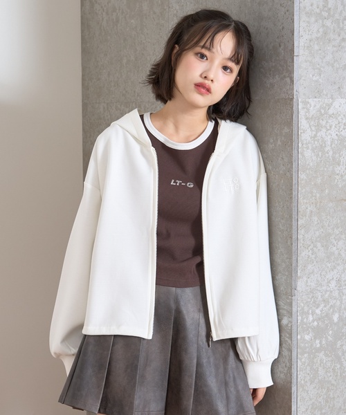 LOVETOXIC（ラブトキシック）の「【セット可】ダンボールZIPパーカ（パーカー・キッズ・アイボリー/サックスブルー/ブラウン/ブラック・130cm/L:160cm/M:150cm/S:140cm）」の2枚目の写真