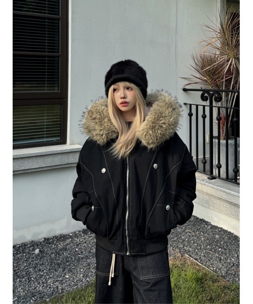 Lp】フェイクファーフードブルゾン（ブルゾン）｜ARCHIVER（アーカイバ