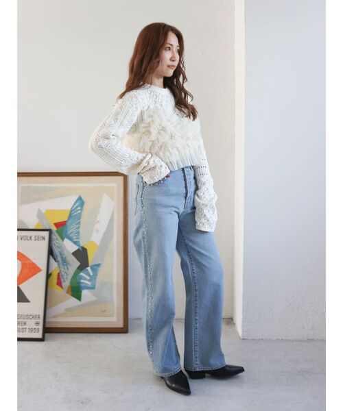 Ungrid(アングリッド)の「スタッズルーズデニム(デニムパンツ・レディース・ブルー・24inch/25inch/26inch)」の19枚目の写真