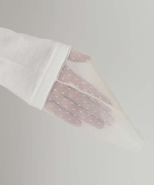 SLOBE IENA（スローブイエナ）の「《WEB限定/追加2》レイヤードフロッキードットスリーブロンTEE（Tシャツ/カットソー・レディース・ブラック・FREE）」の14枚目の写真