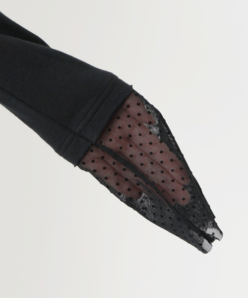 SLOBE IENA（スローブイエナ）の「《WEB限定/追加2》レイヤードフロッキードットスリーブロンTEE（Tシャツ/カットソー・レディース・ブラック・FREE）」の17枚目の写真