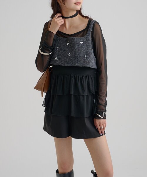 セール】ウールライク ビジュービスチェ（シャツ/ブラウス）｜mystic