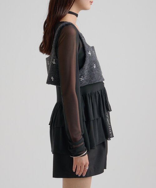 セール】ウールライク ビジュービスチェ（シャツ/ブラウス）｜mystic