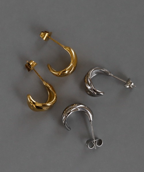 abaskdesign(アバスクデザイン)の「金属アレルギー対応 クラシカルウェーブピアス(ピアス(両耳用)・レディース・ゴールド/シルバー・FREE)」の15枚目の写真