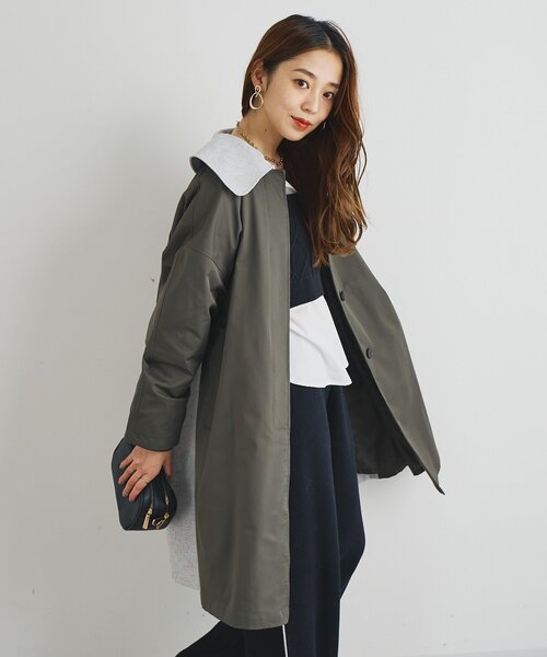 un dix cors（アンディコール）の「ステンバイカラートレンチコート（トレンチコート・レディース・チャコールグレー/キャメル・FREE）」の5枚目の写真