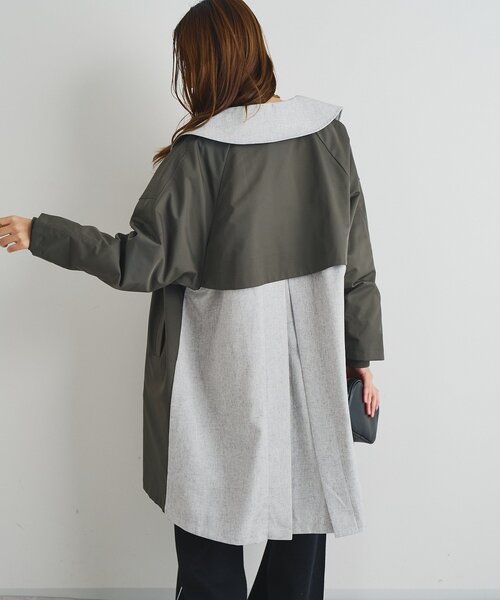 un dix cors（アンディコール）の「ステンバイカラートレンチコート（トレンチコート・レディース・チャコールグレー/キャメル・FREE）」の6枚目の写真