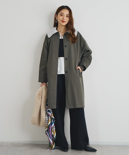 un dix cors（アンディコール）の「ステンバイカラートレンチコート（トレンチコート・レディース・チャコールグレー/キャメル・FREE）」の8枚目の写真