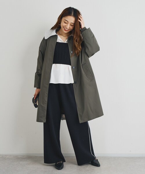 un dix cors（アンディコール）の「ステンバイカラートレンチコート（トレンチコート・レディース・チャコールグレー/キャメル・FREE）」の11枚目の写真