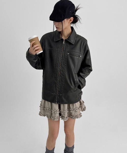 BLACKUP（ブラックアップ）の「[MADE] キロットファーレザージャンパー