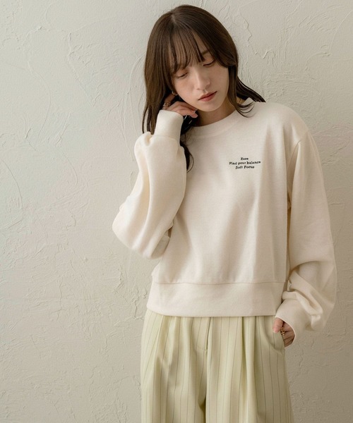 NOAHL(ノアル)の「【NOAHL】ニットソー刺繍プルオーバー(ニット/セーター・レディース・アイボリー/ブラウン/チャコール・FREE)」の5枚目の写真
