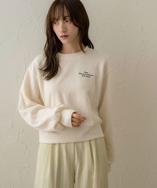 NOAHL(ノアル)の「【NOAHL】ニットソー刺繍プルオーバー(ニット/セーター・レディース・アイボリー/ブラウン/チャコール・FREE)」の8枚目の写真