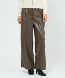 シンセティックレザー ワイドパンツ