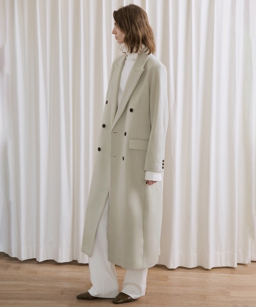 EMOELLE】ピークドラペルダブルコート（チェスターコート）｜ADAM ET
