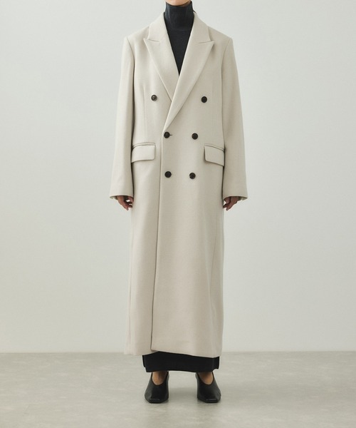 クリーニング済み♪アダムエロペ 22-23AW ビッグラペルコート グレー ADAM ET ROPÉ FEMME(アダム エ ロペ ファム) / 【サステナブル】ビッグ