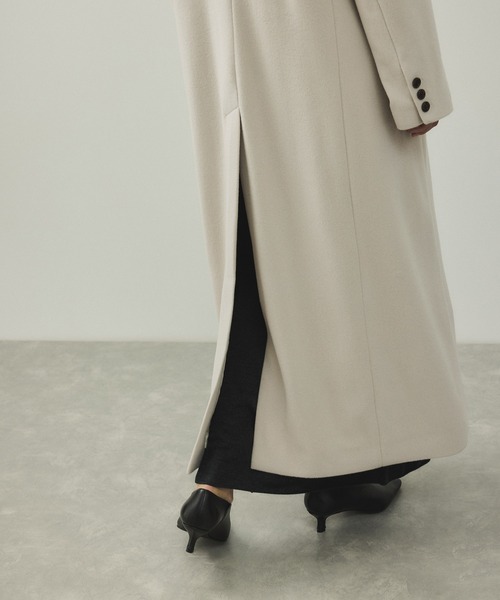 EMOELLE】ピークドラペルダブルコート（チェスターコート）｜ADAM ET