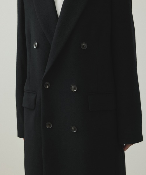 EMOELLE】ピークドラペルダブルコート（チェスターコート）｜ADAM ET