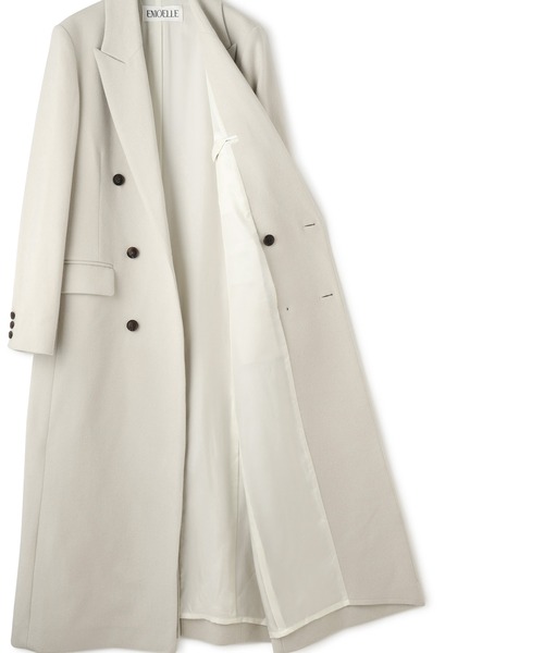 セール】【EMOELLE】ピークドラペルダブルコート（チェスターコート